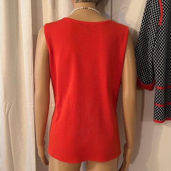 Ming Wang Set Women’s Size Medium Matching Red/Orange Tank Top and Jacket - Picture 12 of 16